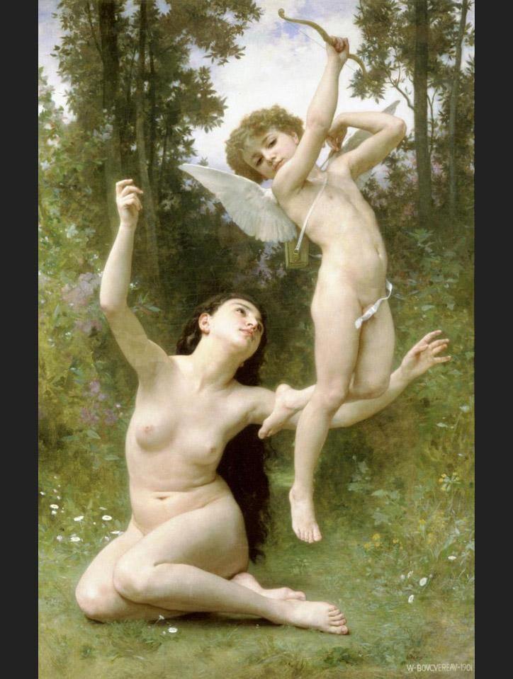 William Bouguereau Love Takes Flight